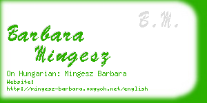 barbara mingesz business card